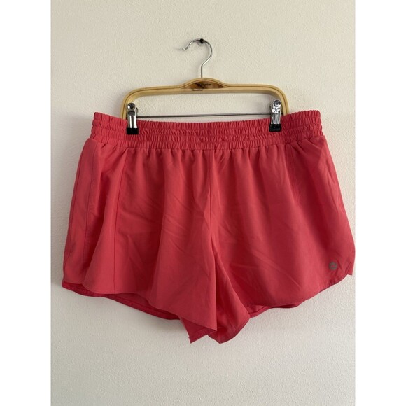 RBX Athletic Running Shorts Women Size L Pink Pull On Built-in Underwear - Picture 1 of 11
